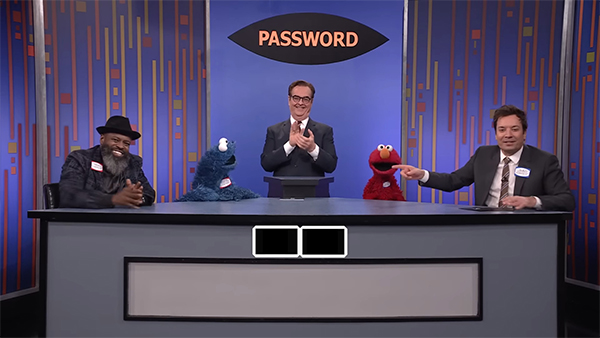 Elmo and Cookie Monster Play Password on Tonight Show