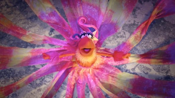 Mezzo seen from above with her skirt swirling out around her